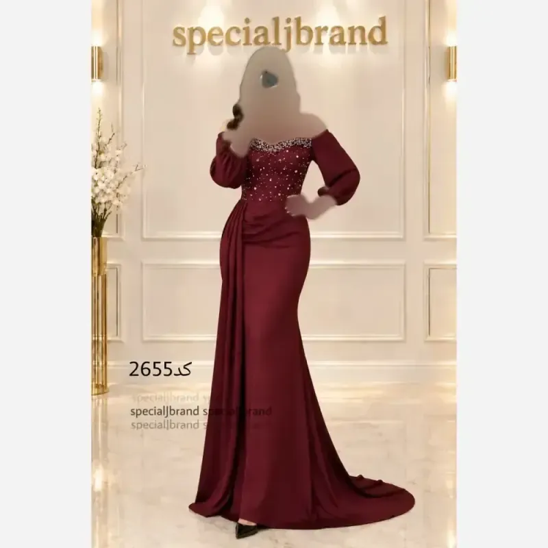 ماکسی مجلسی ژانت جنس ساتن جولیا کاپ دار