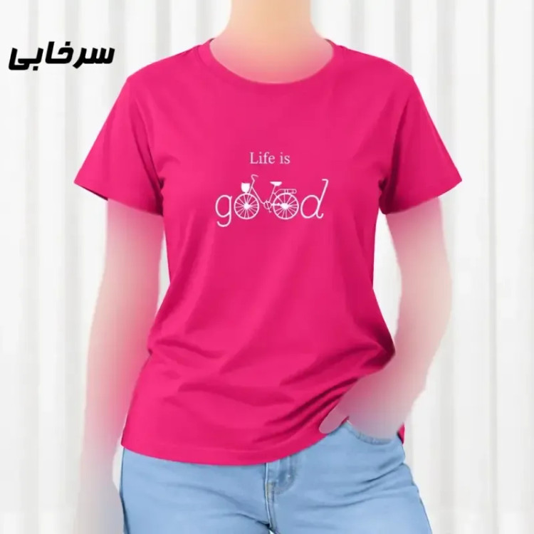 تیشرت زنانه نخ پنبه مدل دوچرخه فری سایز مناسب تا سایز 44