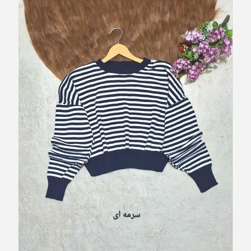 کراپ بافت راه راه خطی زنانه فری سایز کیفیت درجه یک