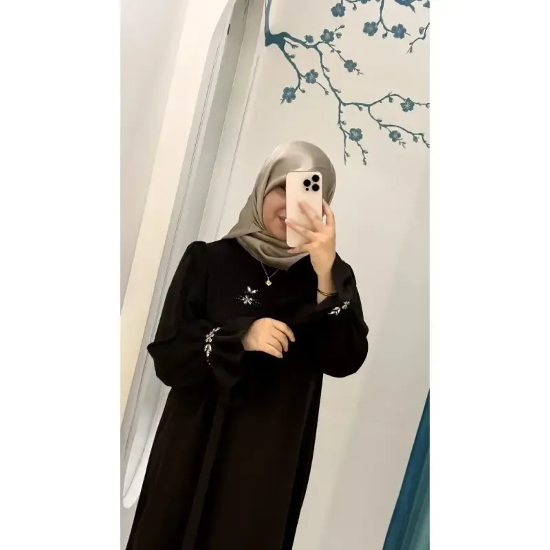 مانتو عبایی مدل آرام جنس الیزه درجه یک قد 140